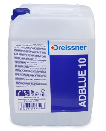 Aditiv AdBlue DREISSNER, volum 10 litri, pentru motoare diesel euro 6, cu palnie umplere