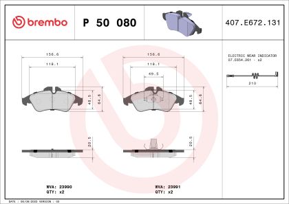 Placute frana BREMBO P50080