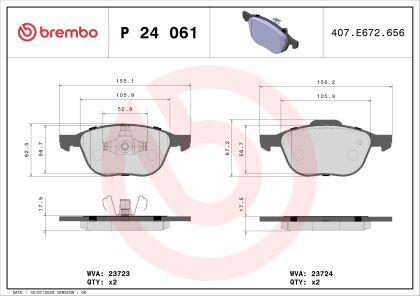 Placute frana BREMBO P24061