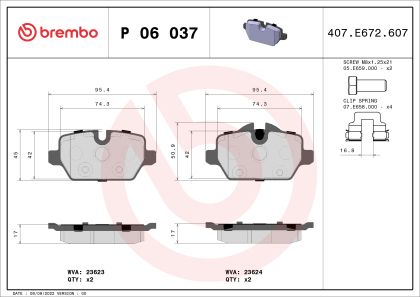 Placute frana BREMBO P06037