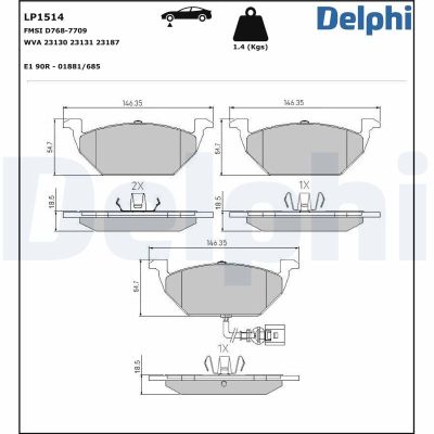 Placute frana DELPHI LP1514