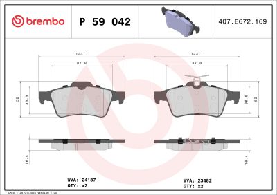 Placute frana BREMBO P59042
