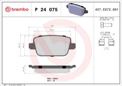 Placute frana BREMBO P24075X