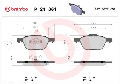 Placute frana BREMBO P24061