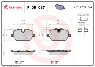 Placute frana BREMBO P06037X