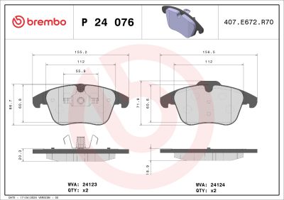 Placute frana BREMBO P24076