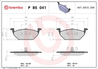 Placute frana BREMBO P85041